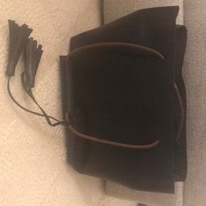 Black leather shoulder bag